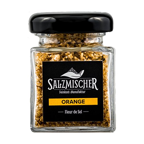 Salzmischer Salzmischung / Gewürzmischung 75g im Glas "Orangensalz" (Fleur de Sel de Guérande mit getrockneten Orangen, Zitronengras, Kardamom, Koriander und Zimt) von Salzmischer