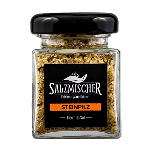 Salzmischer Salzmischung / Gewürzmischung 75g im Glas "Steinpilzsalz" (Steinpilzsalz - Fleur de Sel de Guérande mit getrockneten Steinpilzen) von Salzmischer
