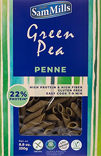 Sam Mills – Green Pea Pasta - Grüne Erbsen Penne | Glutenfreie Nudeln aus grünen Erbsen | 250 g Packung Penne - Pasta aus Hülsenfrüchten von Sam Mills