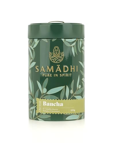 Tee 100% Bio Grüner Tee - 100g - Bancha Grüner Tee - Feinherber und raffinierter Geschmack - Unterstützt die Blutalkalisierung - Koffeingehalt Stufe 3 - Gourmetprodukt aus portugiesischer Herkunft von Samadhi
