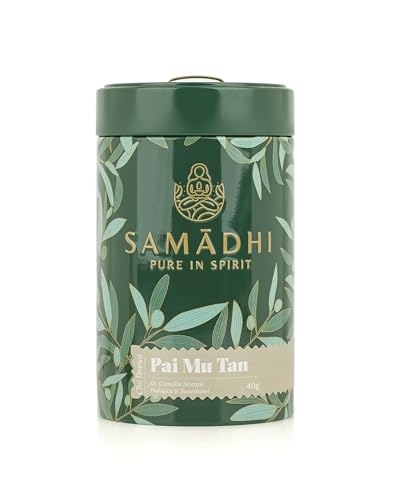 Tee Weißer Tee 100% Bio - 100g - Pai Mu Tan Weißer Tee - Frisches und florales Aroma - Ideal zur Wiederherstellung des Körper-Geist-Gleichgewichts - Teingehalt Stufe 3 - Gourmet-Produkt aus Portugal von Samadhi