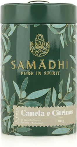Tee Weißer Tee 100% Bio - 100g - Weißer Tee mit Zimt und Zitrusfrüchten - Frisches und florales Aroma - Süßer und fruchtiger Geschmack - Teingehalt Stufe 3 - Gourmet-Produkt aus Portugal von Samadhi