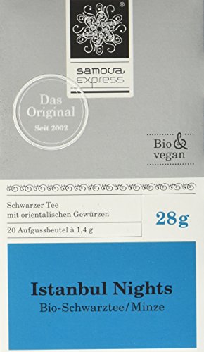 Samova Istanbul Nights Express - Bio-Schwarztee /Minze (20 Beutel 1,1g), 1er Pack (1 x 28 g) von Samova