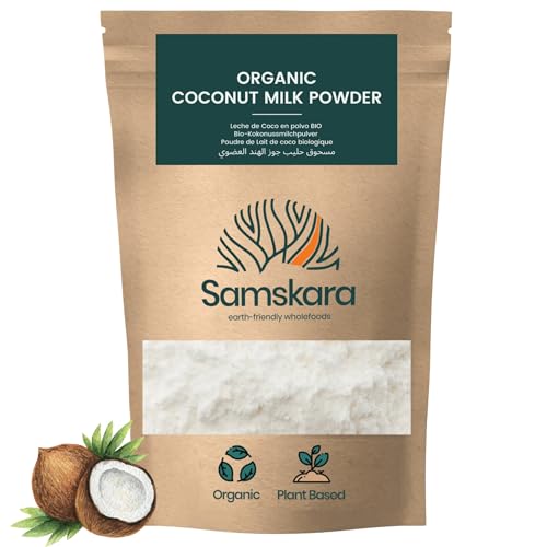 Kokosmilchpulver Reinheit COCO | Bio, Vegan, Laktosefrei, Glutenfrei | 100% Kokosnussmilch ohne Zusätze | Ideal für Barista, Smoothies & Kochen – Reiner Kokos-Geschmack | Samskara (500g) von Samskara