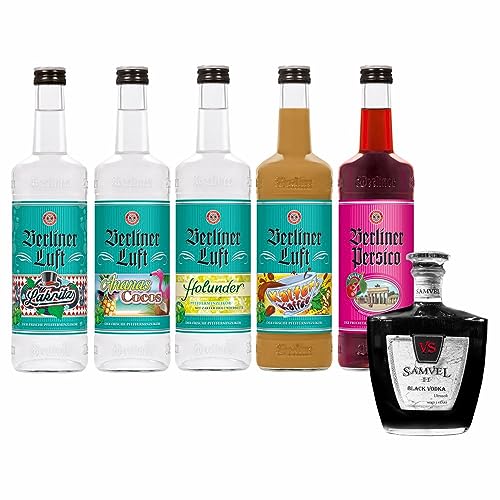 5 Fl. Berliner Luft Mix aus 5 Sorten - 0,7l + GRATIS Samvel Black Vodka 0,5l von Samvel