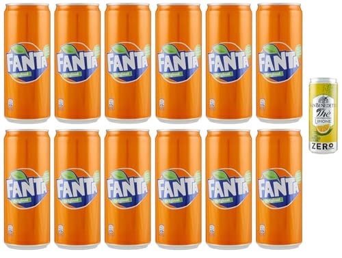 12er-Pack Fanta Original,Erfrischendes Alkoholfreies Getränk mit Orangensaft,Einweg-Dose 250ml + 1er-Pack Kostenlos San Benedetto Eistee mit Zitrone Ohne Zucker 330ml Dose 12er-Pack Fanta Original,Erfrischendes Alkoholfreies Getränk mit Orangensaft,Einweg-Dose 250ml + 1er-Pack Kostenlos San Benedetto Eistee mit Zitrone Ohne Zucker 330ml Dose von San Benedetto