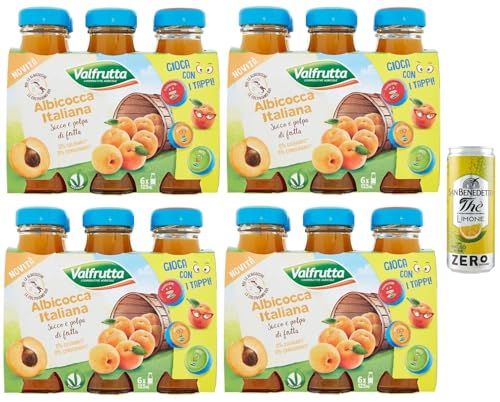 24er-Pack Valfrutta Succhi di Frutta Albicocca,Fruchtsaft mit italienische Aprikosen,Alkoholfreies Getränk,125ml Einweg-Glasflasche + 1er-Pack San Benedetto Eistee mit Zitrone Ohne Zucker 330ml Dose 24er-Pack Valfrutta Succhi di Frutta Albicocca,Fruchtsaft mit italienische Aprikosen,Alkoholfreies Getränk,125ml Einweg-Glasflasche + 1er-Pack San Benedetto Eistee mit Zitrone Ohne Zucker 330ml Dose von San Benedetto