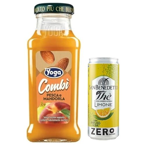 24er-Pack Yoga Pesca e Mandorla,Fruchtsaft mit Pfirsich- und Mandel,Erfrischendes alkoholfreies Getränk, 200ml Einweg-Glasflasche + 1er-Pack San Benedetto Eistee mit Zitrone Ohne Zucker 330ml Dose 24er-Pack Yoga Pesca e Mandorla,Fruchtsaft mit Pfirsich- und Mandel,Erfrischendes alkoholfreies Getränk, 200ml Einweg-Glasflasche + 1er-Pack San Benedetto Eistee mit Zitrone Ohne Zucker 330ml Dose von San Benedetto