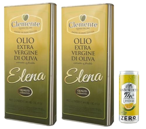 2er-Pack Clemente Elena Olio Extra Vergine di Oliva,Natives Olivenöl Extra,Kalt Extrahiertes Öl,Garantierte Qualität,5Lt Dose + 1er-Pack San Benedetto Eistee mit Zitrone Ohne Zucker 330ml Dose 2er-Pack Clemente Elena Olio Extra Vergine di Oliva,Natives Olivenöl Extra,Kalt Extrahiertes Öl,Garantierte Qualität,5Lt Dose + 1er-Pack San Benedetto Eistee mit Zitrone Ohne Zucker 330ml Dose von San Benedetto