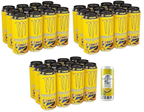 36er-Pack Monster The Doctor Energy Drink,Erfrischender alkoholfreier Energiegetränk mit Zitrusgeschmack,355ml Einwegdose + 1er-Pack Kostenlos San Benedetto Eistee mit Zitrone Ohne Zucker 330ml Dose von San Benedetto