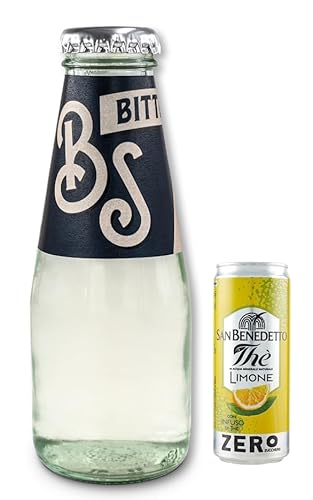 48er-Pack Bitter Salfa Weiß Bitter,Italienischer Aperitif,Alkoholfreie Getränke,10cl Einweg-Glasflasche + 1er-Pack Kostenlos San Benedetto Eistee mit Zitrone Ohne Zucker 330ml Dose von San Benedetto