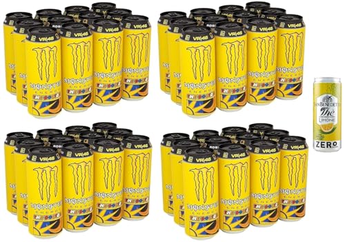 48er-Pack Monster The Doctor Energy Drink,Erfrischender alkoholfreier Energiegetränk mit Zitrusgeschmack,355ml Einwegdose + 1er-Pack Kostenlos San Benedetto Eistee mit Zitrone Ohne Zucker 330ml Dose von San Benedetto