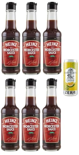 6er-Pack Heinz Worcester Sauce Originalrezept 150ml + 1er-Pack Kostenlos San Benedetto Eistee mit Zitrone Ohne Zucker 330ml Dose von San Benedetto