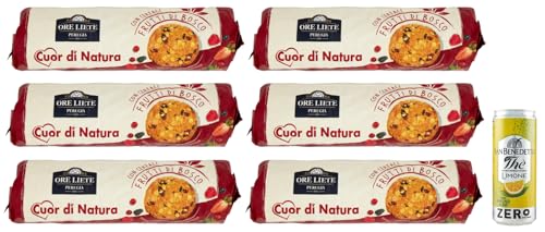 6er-Pack Ore Liete Cuor di Natura Biscotti con Cereali,Kekse mit Getreide und Beeren,ohne Zuckerzusatz,250g + 1er-Pack Kostenlos San Benedetto Eistee mit Zitrone Ohne Zucker 330ml Dose von San Benedetto