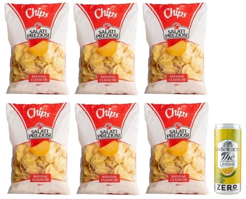 6er-Pack Salati Preziosi KartoffelChips Patatine Classiche,Klassische Chips,300g-Beutel + 1er-Pack Kostenlos San Benedetto Eistee mit Zitrone Ohne Zucker 330ml Dose 6er-Pack Salati Preziosi KartoffelChips Patatine Classiche,Klassische Chips,300g-Beutel + 1er-Pack Kostenlos San Benedetto Eistee mit Zitrone Ohne Zucker 330ml Dose von San Benedetto