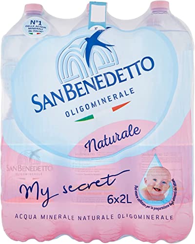 6x San Benedetto Acqua Minerale Naturale Natürliches Mineralwasser 2Lt Italienisches Wasser von Italian Gourmet E.R.