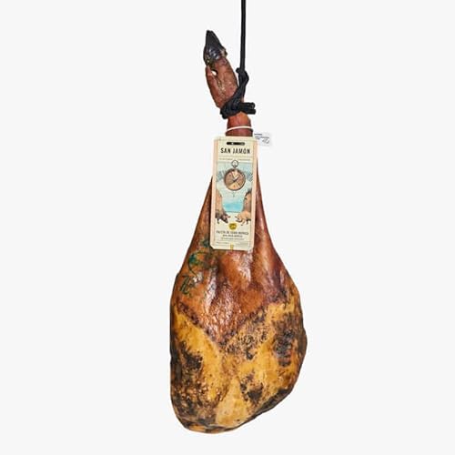 SAN JAMÓN. Weihnachtskorb als Geschenk mit 50% iberischem Eichelschinken, Iberico-Set, Manchego-Käse, Rioja Crianza Wein und Weihnachtssüßigkeiten. Gourmet-Geschenk mit iberischen Produkten. von San Jamon