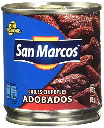 Chiles Chipotle Adobados SAN MARCOS -- Chipotle-Chili in Adobo-Soße, Dose 215g - Abtropfgewixht 118g von San Marcos