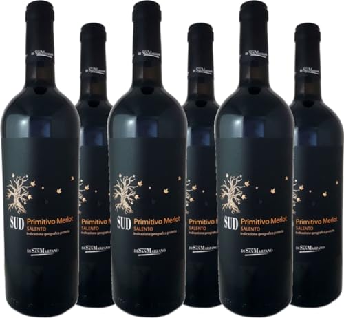 San Marzano Vini 6er Vorteilspaket Primitivo Merlot SUD Salento IGT 2022 (6 x 0.75 l) von San Marzano Vini
