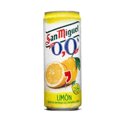 San Miguel 0,0 Limon - helles Bier ohne Alkohol mit Zitronensaft - 33cl von San Miguel