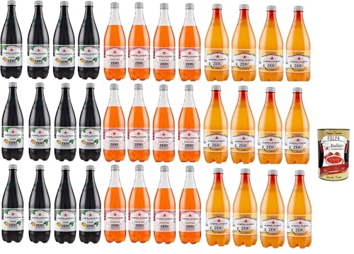 TESTPAKET San Pellegrino Zero PET Ohne Zuckerzusatz Flasche Alkoholfreie Getränke ( 12 x 75cl ) Ginger Cocktail Aranciata Chinotto von San Pellegrino