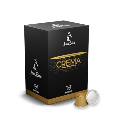 San Siro Bio Premium Kapselkaffee CREMA - 100 Kapseln - Recyclebare Aluminium Kapseln - Vegane Kaffeekapseln für Nespresso - und San Siro Smart Kapselmaschinen San Siro Bio Premium Kapselkaffee CREMA - 100 Kapseln - Recyclebare Aluminium Kapseln - Vegane Kaffeekapseln für Nespresso - und San Siro Smart Kapselmaschinen von San Siro