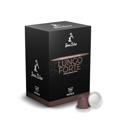 San Siro Bio Premium Kapselkaffee LUNGO FORTE - 100 Kapseln - Recyclebare Aluminium Kapseln - Vegane Kaffeekapseln für Nespresso - und SanSiro Smart Kapselmaschinen San Siro Bio Premium Kapselkaffee LUNGO FORTE - 100 Kapseln - Recyclebare Aluminium Kapseln - Vegane Kaffeekapseln für Nespresso - und SanSiro Smart Kapselmaschinen von San Siro