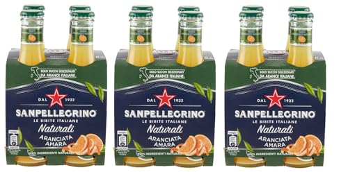 SanPellegrino 12er-Pack San Pellegrino Aranciata Amara Naturali Erfrischungsgetränk mit Bittere Orange Einweg-Glasflasche 20cl von SanPellegrino