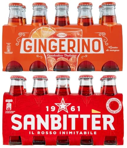 20er-Pack Testpaket San Bitter Rosso + Gingerino Recoaro Erfrischendes alkoholfreies Getränk,Italienischer Aperitif,Ginger 10cl Einweg-Glasflasche 20er-Pack Testpaket San Bitter Rosso + Gingerino Recoaro Erfrischendes alkoholfreies Getränk,Italienischer Aperitif,Ginger 10cl Einweg-Glasflasche von San Pellegrino