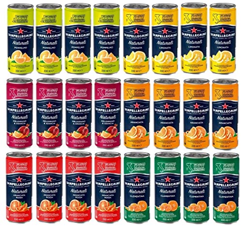 24 Dosen a 0,33l San Pellegrino 6 Sorten Mix inkl. 6€ EINWEG Pfand Granatapfel & Arancia, Aranciata Rossa, Clementina, Aranciata, Pompelmo, Limonata Sanpellegrino von SanPellegrino