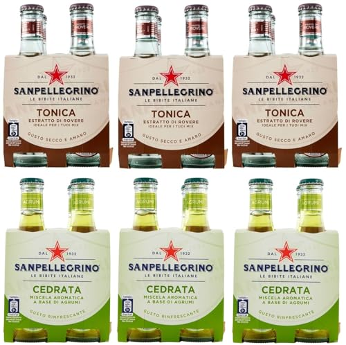24er-Pack Testpaket San Pellegrino Cedrata Alkoholfreies Getränk + Tonica Rovere Alkoholfreies Getränk 20cl Einweg-Glasflasche von SanPellegrino