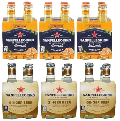 24er-Pack Testpaket San Pellegrino Ginger Beer Alkoholfreies Getränk mit Noten von Ingwer + Aranciata mit Orangensaft Alkoholfreies Getränk 20cl Einweg-Glasflasche 24er-Pack Testpaket San Pellegrino Ginger Beer Alkoholfreies Getränk mit Noten von Ingwer + Aranciata mit Orangensaft Alkoholfreies Getränk 20cl Einweg-Glasflasche von San Pellegrino