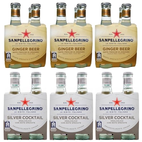 24er-Pack Testpaket San Pellegrino Silver Cocktail Alkoholfreies Getränk + Ginger Beer Alkoholfreies Getränk mit Noten von Ingwer 20cl Einweg-Glasflasche 24er-Pack Testpaket San Pellegrino Silver Cocktail Alkoholfreies Getränk + Ginger Beer Alkoholfreies Getränk mit Noten von Ingwer 20cl Einweg-Glasflasche von San Pellegrino