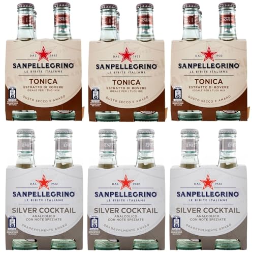 24er-Pack Testpaket San Pellegrino Silver Cocktail Alkoholfreies Getränk + Tonica Rovere Alkoholfreies Getränk 20cl Einweg-Glasflasche von SanPellegrino