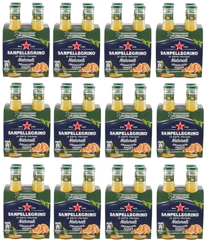 SanPellegrino 48er-Pack San Pellegrino Aranciata Amara Naturali Erfrischungsgetränk mit Bittere Orange Einweg-Glasflasche 20cl von SanPellegrino