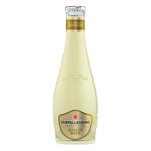 48er-Pack San Pellegrino Ginger Beer,Kohlensäurehaltiges Erfrischendes italienisches Alkoholfreies Getränk mit Noten von Ingwer,20cl Einweg-Glasflasche von SanPellegrino