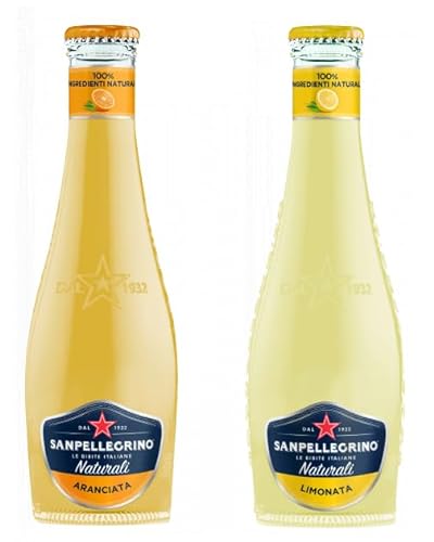 SanPellegrino 48er-Pack Testpaket San Pellegrino Aranciata Alkoholfreies Getränk mit Orangensaft + Limonata Alkoholfreies Getränk mit Zitronensäfte 20cl Einweg-Glasflasche von SanPellegrino