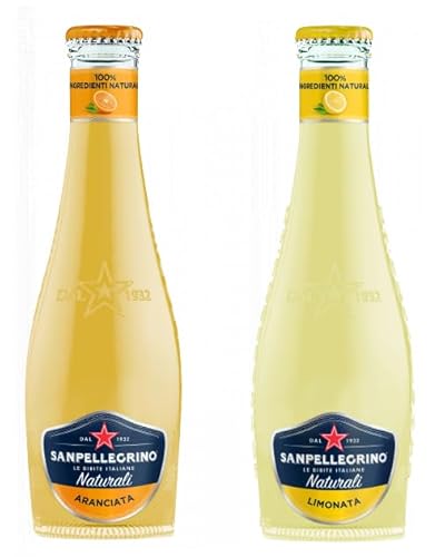 SanPellegrino 48er-Pack Testpaket San Pellegrino Aranciata Alkoholfreies Getränk mit Orangensaft + Limonata Alkoholfreies Getränk mit Zitronensäfte 20cl Einweg-Glasflasche von SanPellegrino