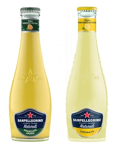 SanPellegrino 48er-Pack Testpaket San Pellegrino Aranciata Amara Alkoholfreies Getränk mit Bittere Orange + Limonata Alkoholfreies Getränk mit Zitronensäfte 20cl Einweg-Glasflasche von SanPellegrino