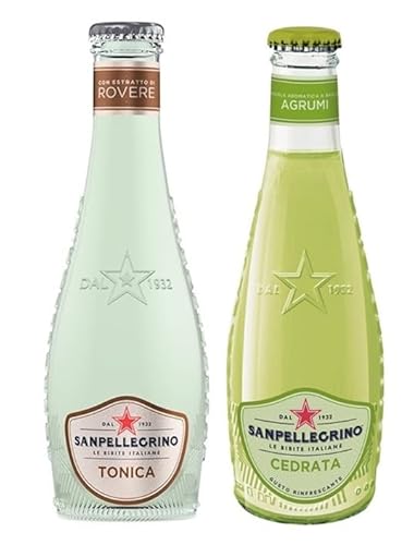 48er-Pack Testpaket San Pellegrino Cedrata Alkoholfreies Getränk + Tonica Rovere Alkoholfreies Getränk 20cl Einweg-Glasflasche von SanPellegrino