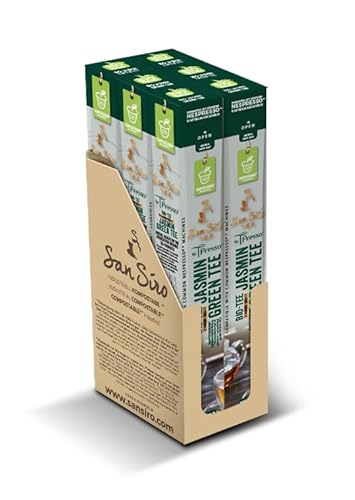 SanSiro BIO Grüner Jasmin Tee von Tpresso® | 100% Industriell kompostierbar | Umweltfreundlich | 60 Kapseln für Nespresso® Kapselmaschinen von San Siro