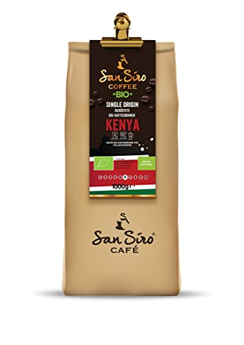SanSiro BIO Single Origin Kaffeebohnen | 1 Kg KENYA Bohnenkaffee | Länderkaffee | Ganze Bohnen | Für Kaffeevollautomat | Nachhaltig und Umweltfreundlich von SanSiro