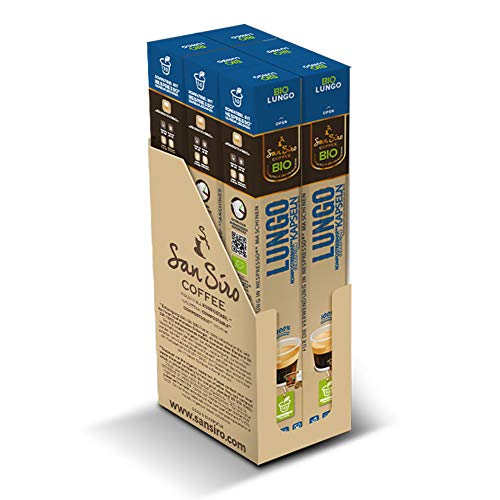 SanSiro Bio Kaffee - LUNGO - 100% industriell kompostierbar - 60 Kapseln - Kaffeekapseln für Nespresso- und SanSiro Smart Kapselmaschinen - Nachhaltige Kaffeekapseln von San Siro