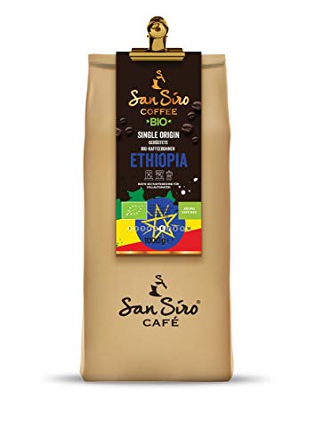 SanSiro BIO Single Origin Kaffeebohnen | 1 Kg ETHIOPIA Bohnenkaffee | Länderkaffee | Ganze Bohnen | Für Kaffeevollautomat | Nachhaltig und Umweltfreundlich von SanSiro