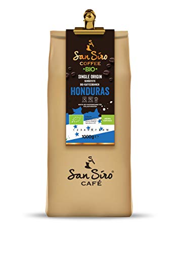 SanSiro BIO Single Origin Kaffeebohnen | 1 Kg HONDURAS Bohnenkaffee | Länderkaffee | Ganze Bohnen | Für Kaffeevollautomat | Nachhaltig und Umweltfreundlich von SanSiro