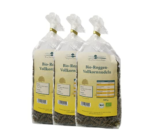Bio-Roggen-Vollkornnudeln 3 x 500 g von Sana Essence