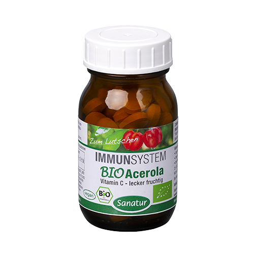 Acerola-Lutschtabletten 90 Stück in Bioqualität - Natürliches Vitamin C aus der Bio-Acerola-Kirsche - Vegan - Sanatur Acerola-Lutschtabletten 90 Stück in Bioqualität - Natürliches Vitamin C aus der Bio-Acerola-Kirsche - Vegan - Sanatur von Sanatur