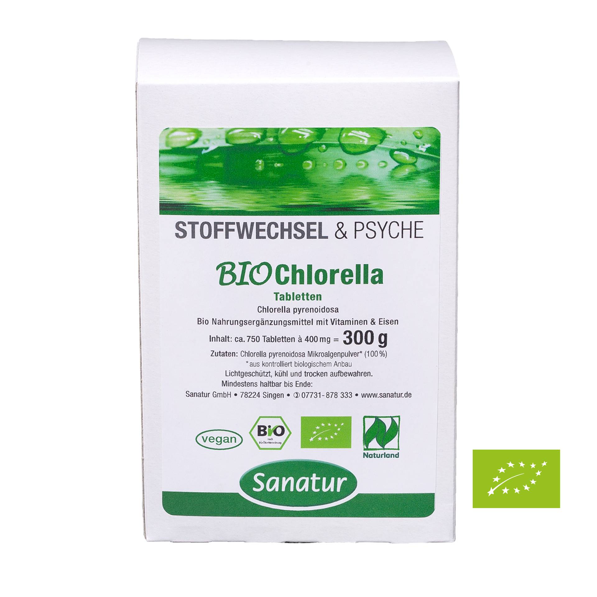 BIO Chlorella 750 Tabletten - Nachfüllpackung - Bio - 100% Chlorella ohne jegliche Zusatzstoffe - Vegan - Sanatur BIO Chlorella 750 Tabletten - Nachfüllpackung - Bio - 100% Chlorella ohne jegliche Zusatzstoffe - Vegan - Sanatur von Sanatur