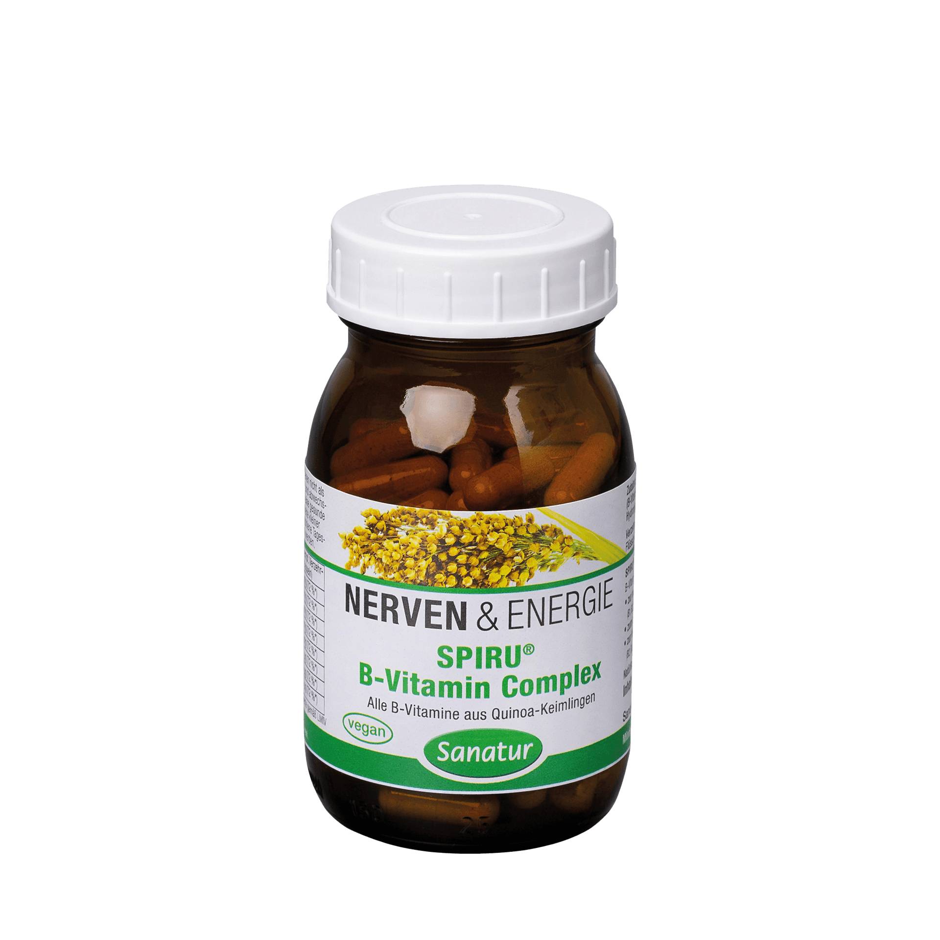 SPIRU® B-Vitamin Complex 90 Kapseln - Für Herz, Nerven und Psyche - Vegan - Sanatur von Sanatur