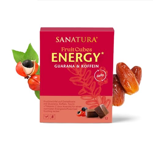 SANATURA - Fruit Cubes Energy | Fruchtwürfel mit Guarana, Koffein, Taurin und Vitamin C für einen normalen Energiestoffwechsel. Energiequelle aus Datteln, Mandeln und Vitamin C aus Acerola SANATURA - Fruit Cubes Energy | Fruchtwürfel mit Guarana, Koffein, Taurin und Vitamin C für einen normalen Energiestoffwechsel. Energiequelle aus Datteln, Mandeln und Vitamin C aus Acerola von Sanatura